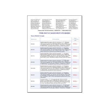 Прайc-лист на панели оператора производства Weintek